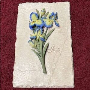 Floral Wall Art with Blue and Yellow Irises